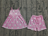 Preorder Samples GSSO3417 Summer Dots Pink Girls Shorts Set