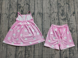 Preorder Samples GSSO3417 Summer Dots Pink Girls Shorts Set