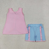 GSSO3462 Big Bows Pink Girls Shorts Set