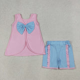 GSSO3462 Big Bows Pink Girls Shorts Set