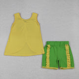 GSSO3464 Big Bows Yellow Girls Shorts Set