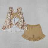 GSSO3467 Branches Leaf Girls Shorts Set