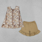 GSSO3467 Branches Leaf Girls Shorts Set