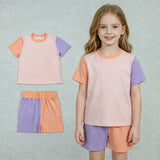 GSSO3504 Solid Color Cotton Blue Color Girls Shorts Outfits
