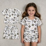 GSSO3561 School Team Mascot Scallop Edge Girls Shorts Set