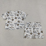 GSSO3561 School Team Mascot Scallop Edge Girls Shorts Set