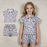 GSSO3564 Hunting Camo Zipper Scallop Edge Girls Shorts Set