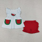 GSSO3636 Embroidery Watermelon Girls Shorts Outfits