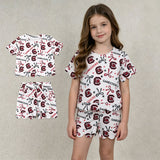 GSSO3641 School Team Scallop Edge Girls Shorts Set