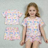 GSSO3657 Summer Bows Lemon Hat Scallop Edge Girls Shorts Outfits