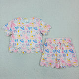 GSSO3657 Summer Bows Lemon Hat Scallop Edge Girls Shorts Outfits