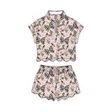 Preorder Samples GSSO3669 Mallard Ducks Call Me Camo Bows Pink Zipper Scallop Edge Girls Shorts Set