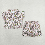 GSSO3669 Mallard Ducks Call Me Camo Bows Zipper Scallop Edge Girls Shorts Set