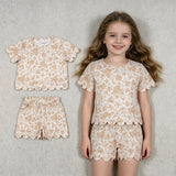 GSSO3728 Sand Castle Shell Scallop Edge Girls Shorts Set