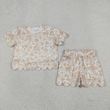 GSSO3728 Sand Castle Shell Scallop Edge Girls Shorts Set