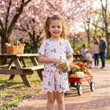 GSSO3737 Mallard Ducks Bows Flower Scallop Edge Girls Shorts Set
