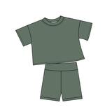 Preorder MOQ 5 Pcs Each Style Solid Color Colorful Cotton Girls Shorts Outfits