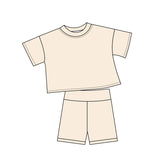 Preorder MOQ 5 Pcs Each Style Solid Color Colorful Cotton Girls Shorts Outfits