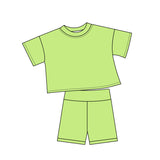 Preorder MOQ 5 Pcs Each Style Solid Color Colorful Cotton Girls Shorts Outfits