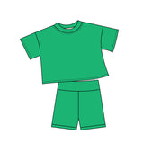 Preorder MOQ 5 Pcs Each Style Solid Color Colorful Cotton Girls Shorts Outfits