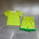 Preorder Samples GSSO3812 Leopard Yellow Girls Shorts Set