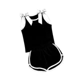 Preorder MOQ 5 Pcs Each Style Team Colors Solid Color Bows Girls Shorts Outfits