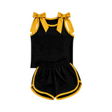 Preorder MOQ 5 Pcs Each Style Team Colors Solid Color Bows Girls Shorts Outfits
