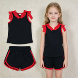 GSSO3812 Leopard Yellow Girls Shorts Set