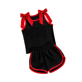 Preorder MOQ 5 Pcs Each Style Team Colors Solid Color Bows Girls Shorts Outfits