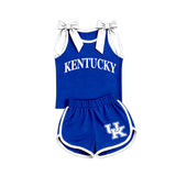 Preorder MOQ 5 Pcs Each Style Team Mascot Bows Girls Shorts Outfits