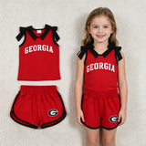 GSSO3834 Vinyl Team GEORGIA Bows Girls Shorts Set