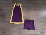 Preorder Samples GSSO3844 Solid Color Light Purple Yoga Girl's Dress Shorts Set