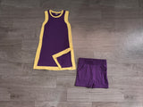 Preorder Samples GSSO3844 Solid Color Light Purple Yoga Girl's Dress Shorts Set
