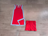 Preorder Samples GSSO3846 Solid Color Red Yoga Girl's Dress Shorts Set