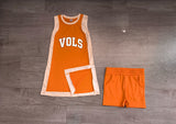 Preorder Samples GSSO3852 Offset Printing School Team VOLS Yoga Girl's Dress Shorts Set
