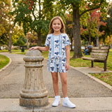 GSSO3853 School Team Scallop Edge Girls Shorts Set