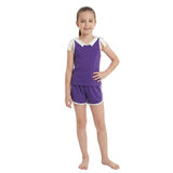 GSSO3858 Solid Color Purple White Color Bows Girls Shorts Set