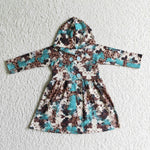 SALE GT0027 Western Buttons Hoodie Girl's Dress