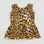 GT0205 Leopard Ruffle Girl Shirt Top