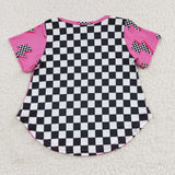 GT0227 Lightning Pink Plaid Girl Shirt Top