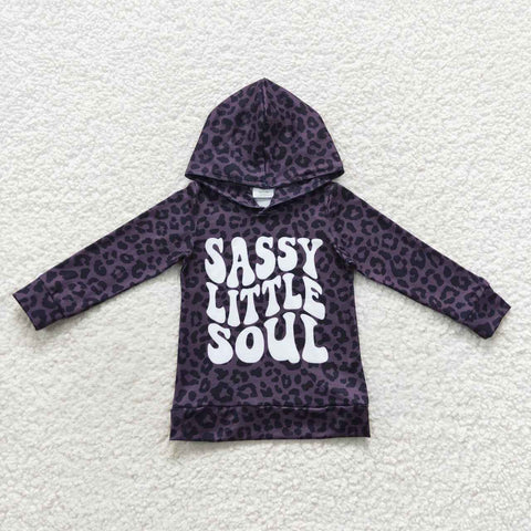 GT0233 Sassy Little Soul Leopard Black Hoodie Boy's Shirt Top