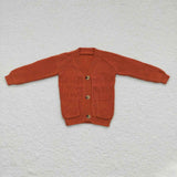 GT0242 Turmeric Knit Sweater Cardigan Girl's Coat