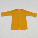 GT0246 Waffle Yellow Cardigan Girl's Coat