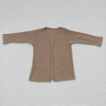 GT0250 Waffle Khaki Cardigan Girl's Coat