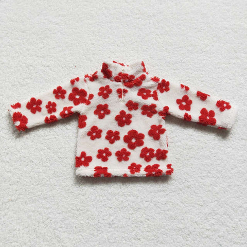 GT0266 Winter Fur Flower Zip Kids Sherpa Coat