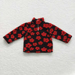 GT0271 Winter Fur Flower Zip Kids Coat