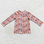 GLD0334 Pumpkin Golden velvet Girl's Dress Shirt