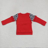 GT0295 Red Cow Ruffle Kids Girls Shirt Top