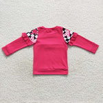 GT0296 Pink Barbie Ruffle Kids Girls Shirt Top