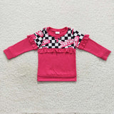 GT0296 Pink Barbie Ruffle Kids Girls Shirt Top